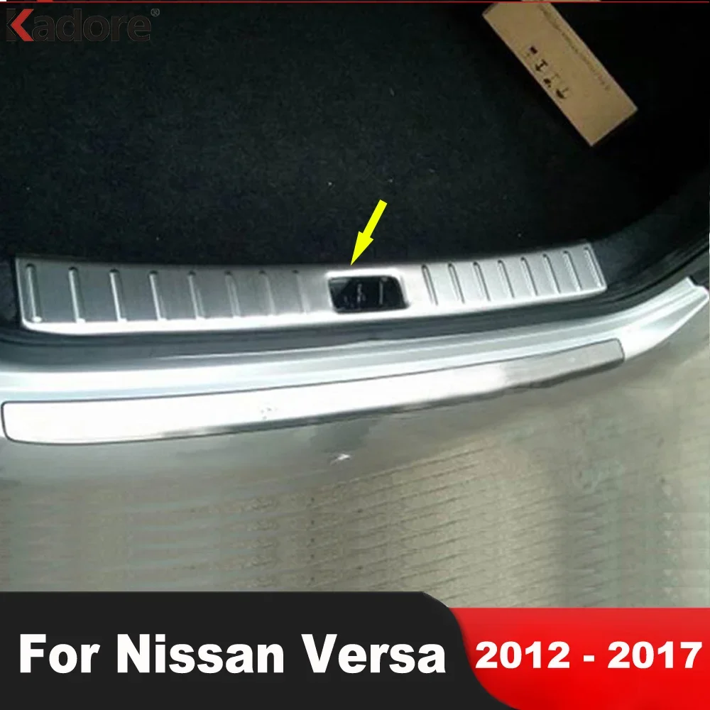 Bumper Plate 10Kg - リアトランクバンパーカバートリム日産ヴァーサセダン 2012-2017 ステンレス鋼車のテールゲートドア敷居プレートガードアクセサリー