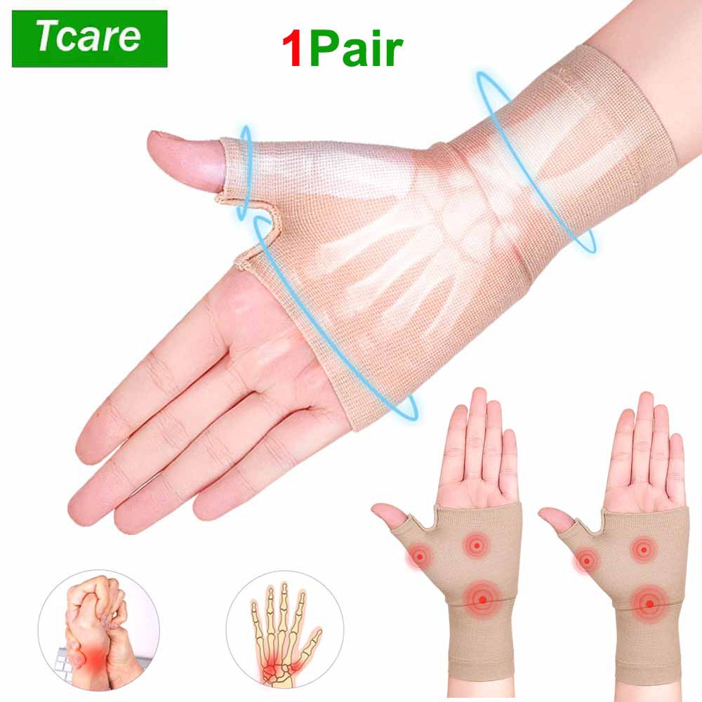 Wrist Wrap Support - 手首と親指サポートブレーススリーブ、ゴルフコンプレッションリストベルト、手根管、関節炎手袋、腱炎関節症、1ペア