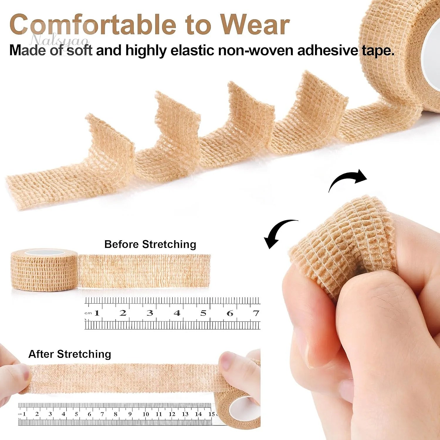 親指包帯ラップ 伸縮性のある自己粘着性のつま先テープ 痛みの - Wrist Wrap Support のレビューと価格