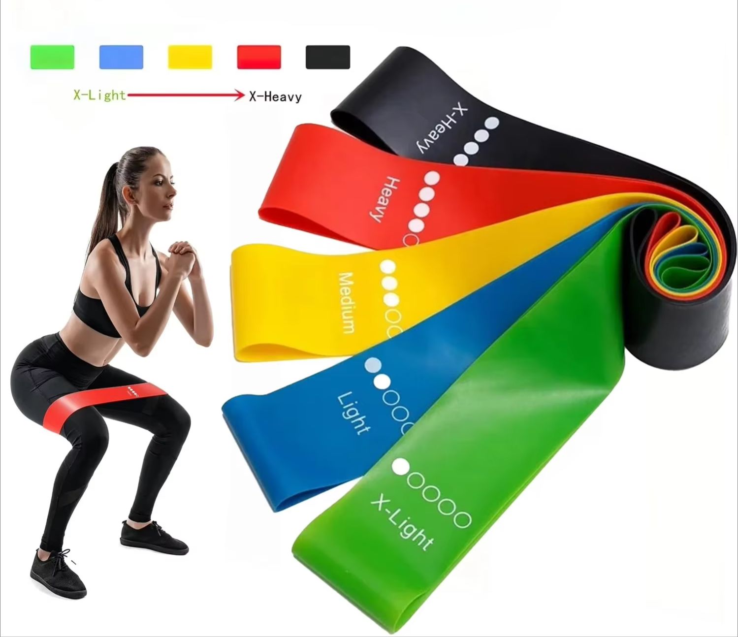 5段階調節可能なポータブルフィットネス器具、ゴム製レジスタン - Crossfit Training Gear のレビューと価格