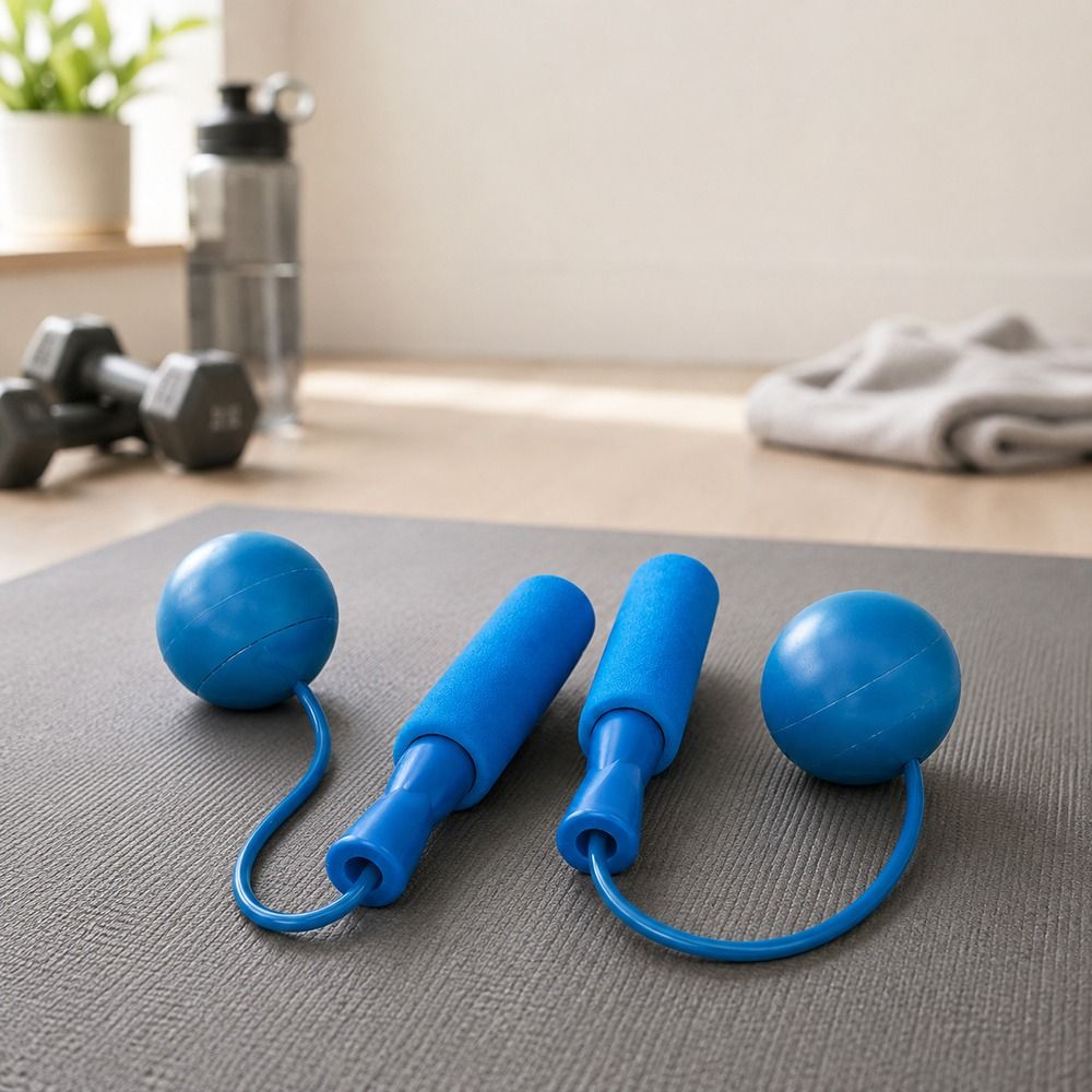 PVCロープ素材のコードレス縄跳び、ブルーとピンクのカラーオ - Skipping Rope Pvc のレビューと価格