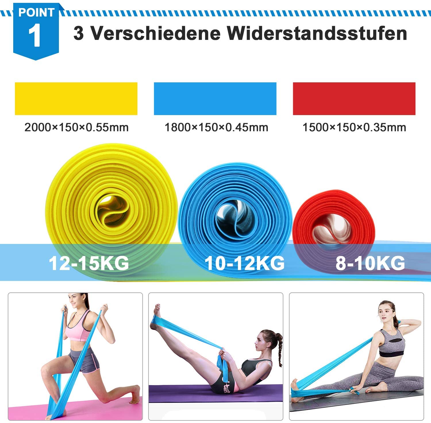 4つの弾性抵抗バンド,弾力性のあるヨガバンド,ストレッチ - Crossfit Training Gear のレビューと価格