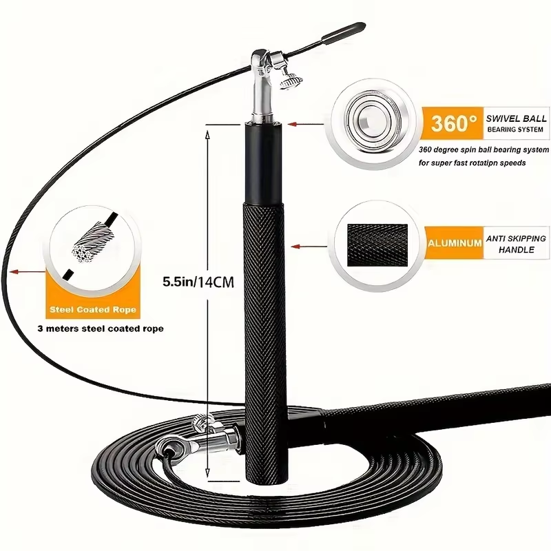 鋼線縄跳びフィットネススポーツ用品ベアリング縄跳び中学生トレ - Skipping Rope Pvc のレビューと価格